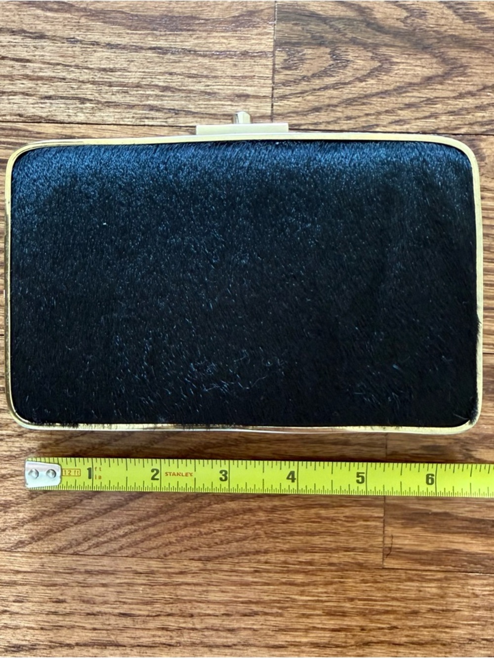 J. McLaughlin Black Calf Hair Minaudière Clutch – NWT (Repair Needed)